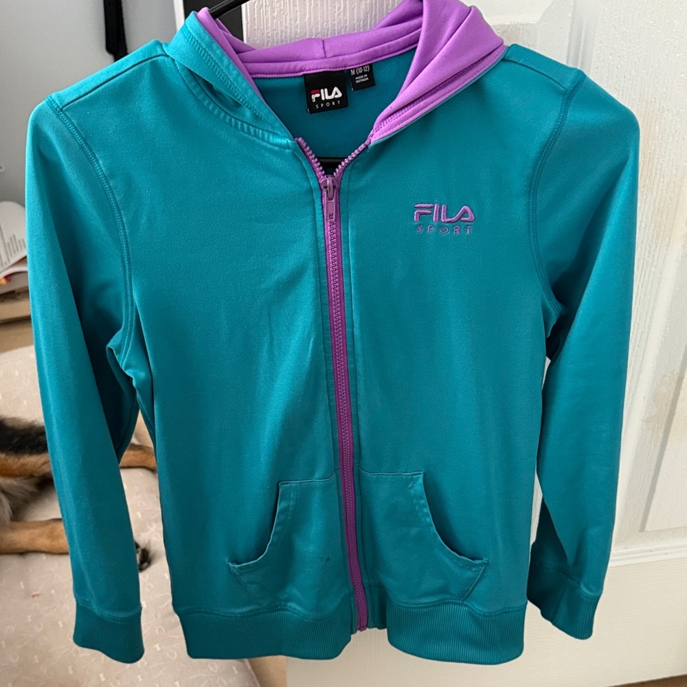 Fila Kids Teal and Purple Hoodie
